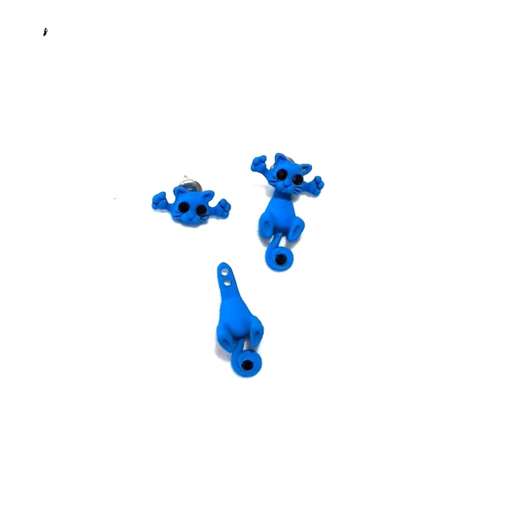 Cat Earrings - Blue